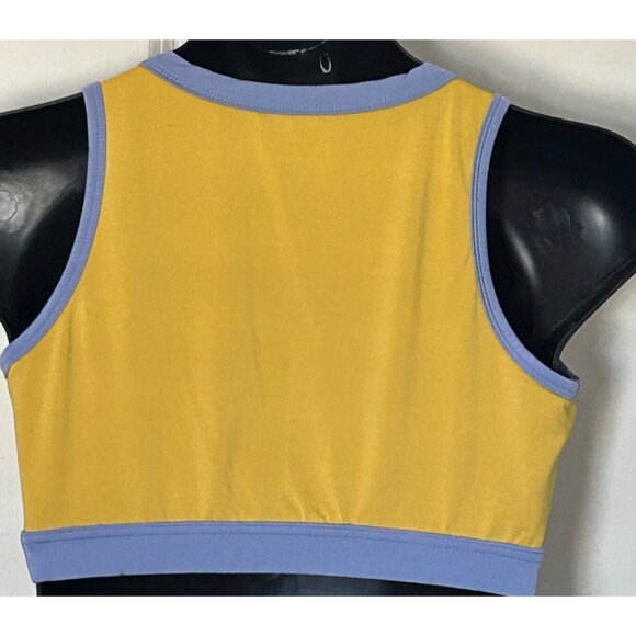Reebok Yellow & blue Wrap-Style Sports Bra Size M Polyester/Spandex - Picture 3 of 7